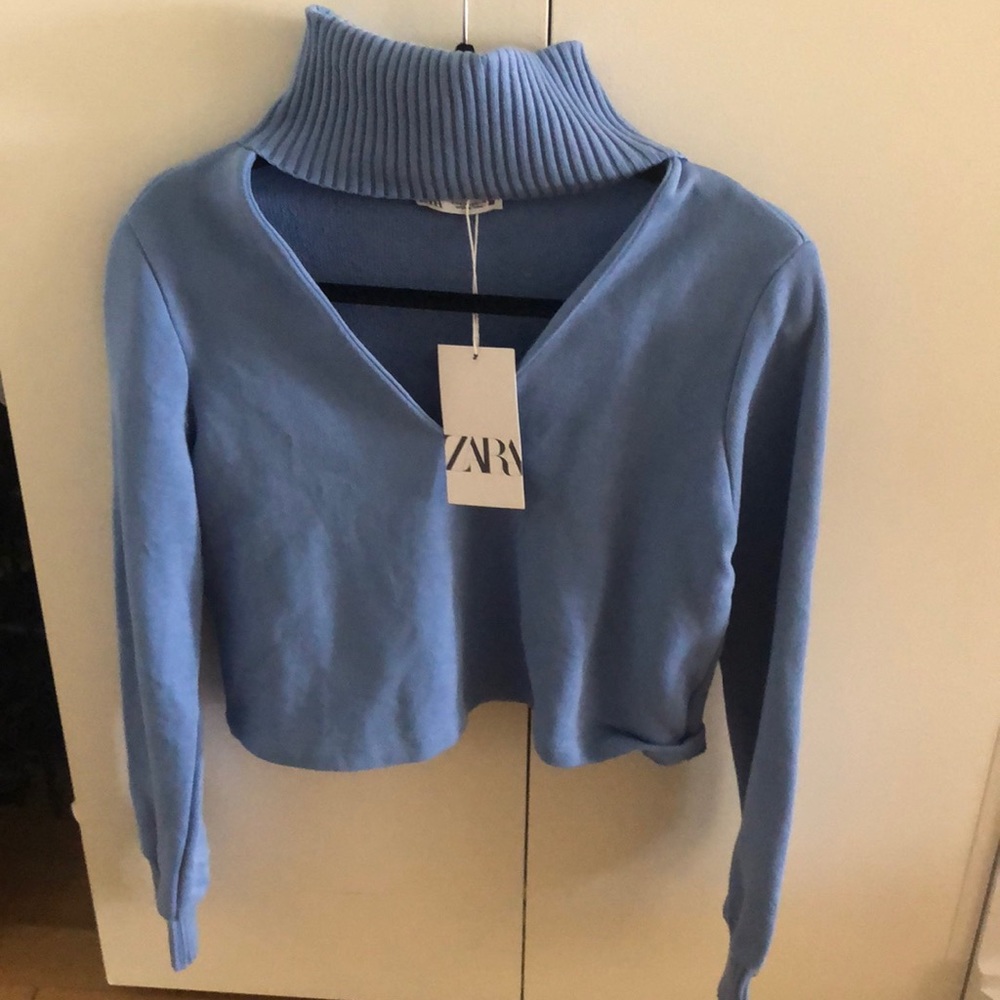 Zara turtle neck cut out sweater